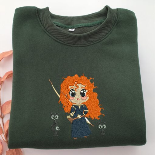 Chibi Princess Merida Embroidery, Disneyland Embroidered Sweatshirt, Movie Disney Inspired, Best Gifts Idea For Him Her - Image 3