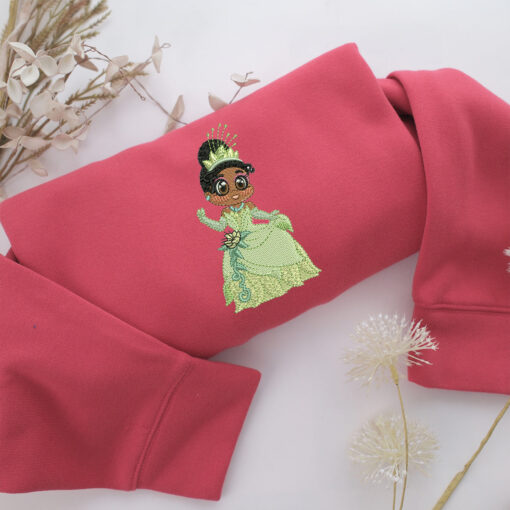 Chibi Princess Tiana Embroidery, Disneyland Embroidered Sweatshirt, Movie Disney Inspired, Best Gifts Idea For Him Her - Image 4