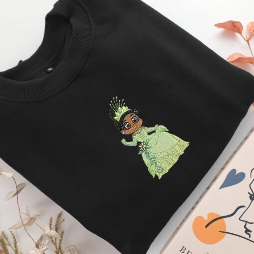 Chibi Princess Tiana Embroidery, Disneyland Embroidered Sweatshirt, Movie Disney Inspired, Best Gifts Idea For Him Her - Image 5