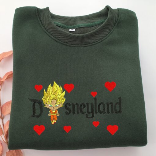 Chibi Saiyan Goku Disneyland Embroidery, Disneyland Embroidered Sweatshirt, Movie Disney Inspired, Best Gifts Idea For Him Her - Image 3