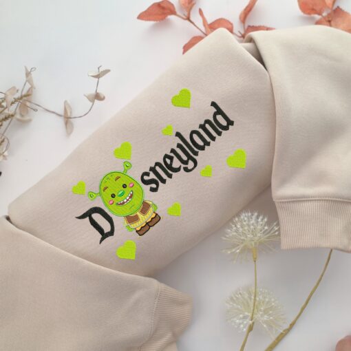 Chibi Shrek Disneyland Embroidery, Disneyland Embroidered Sweatshirt, Movie Disney Inspired, Best Gifts Idea For Him Her