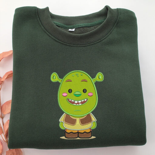 Chibi Shrek Embroidery, Disneyland Embroidered Sweatshirt, Movie Disney Inspired, Best Gifts Idea For Him Her - Image 3