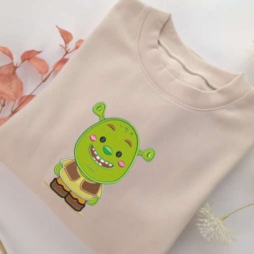 Chibi Shrek Embroidery, Disneyland Embroidered Sweatshirt, Movie Disney Inspired, Best Gifts Idea For Him Her