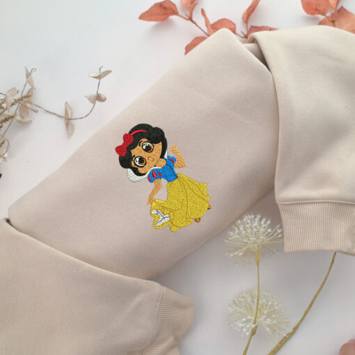 Chibi Snow White Embroidery, Disneyland Embroidered Sweatshirt, Movie Disney Inspired, Best Gifts Idea For Him Her