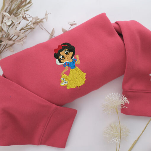 Chibi Snow White Embroidery, Disneyland Embroidered Sweatshirt, Movie Disney Inspired, Best Gifts Idea For Him Her - Image 4