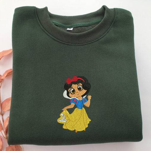 Chibi Snow White Embroidery, Disneyland Embroidered Sweatshirt, Movie Disney Inspired, Best Gifts Idea For Him Her - Image 3