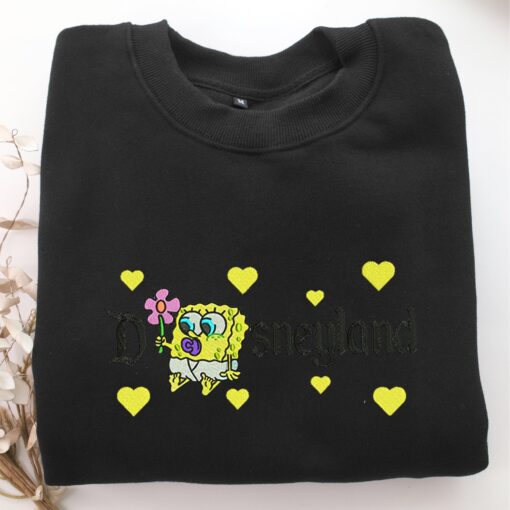 Chibi SpongeBob Disneyland Embroidery, Disneyland Embroidered Sweatshirt, Movie Disney Inspired, Best Gifts Idea For Him Her - Image 5
