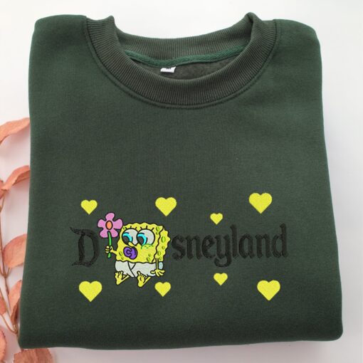 Chibi SpongeBob Disneyland Embroidery, Disneyland Embroidered Sweatshirt, Movie Disney Inspired, Best Gifts Idea For Him Her - Image 3