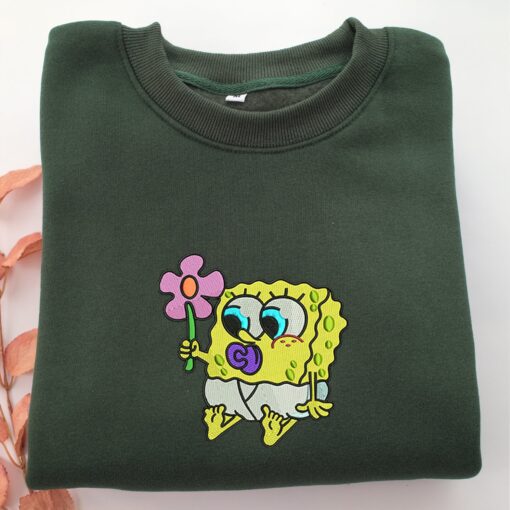 Chibi SpongeBob Embroidery, Disneyland Embroidered Sweatshirt, Movie Disney Inspired, Best Gifts Idea For Him Her - Image 3