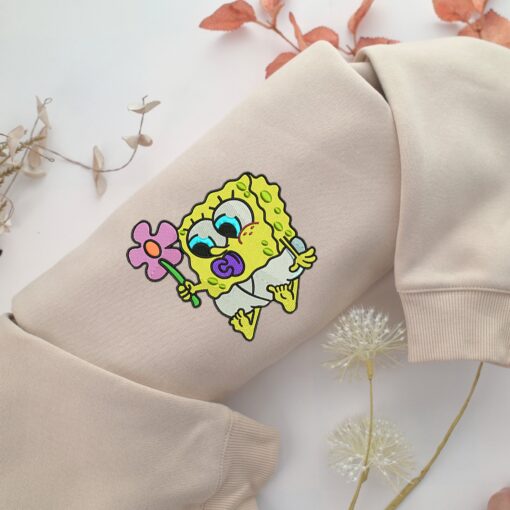 Chibi SpongeBob Embroidery, Disneyland Embroidered Sweatshirt, Movie Disney Inspired, Best Gifts Idea For Him Her