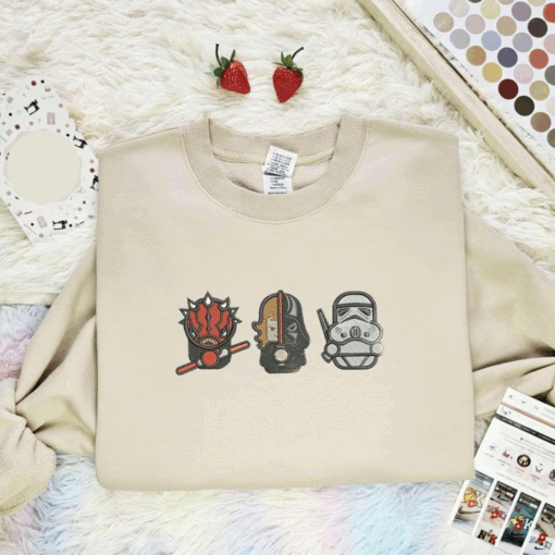 Chibi Star Wars Characters Embroidered Shirt Movie Embroidered Hoodie, Best Gift For Fans