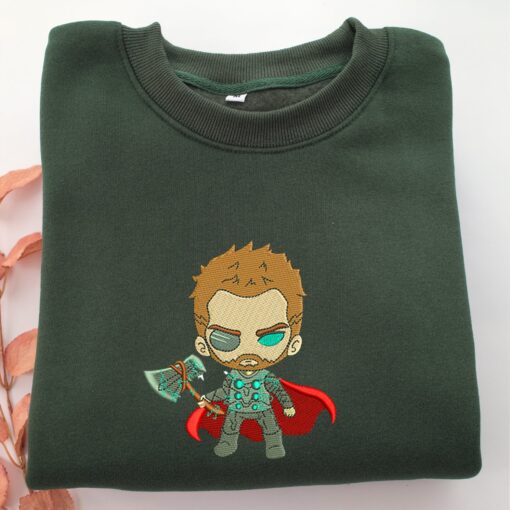 Chibi Thor Embroidery, Disneyland Embroidered Sweatshirt, Movie Disney Inspired, Best Gifts Idea For Him Her - Image 3
