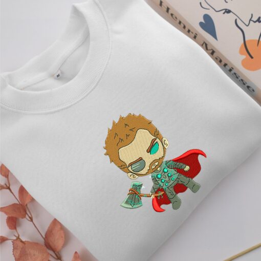 Chibi Thor Embroidery, Disneyland Embroidered Sweatshirt, Movie Disney Inspired, Best Gifts Idea For Him Her - Image 2