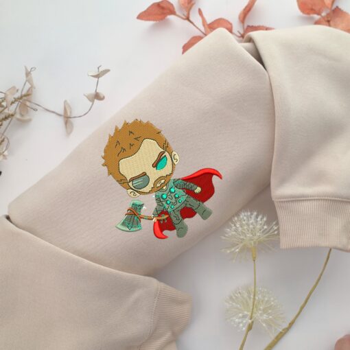 Chibi Thor Embroidery, Disneyland Embroidered Sweatshirt, Movie Disney Inspired, Best Gifts Idea For Him Her