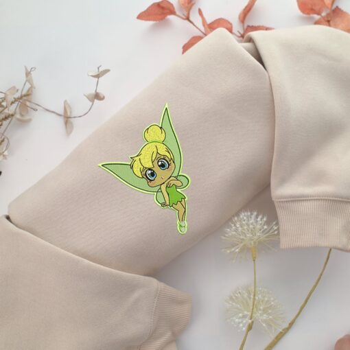 Chibi Tinkerbell Embroidery, Disneyland Embroidered Sweatshirt, Movie Disney Inspired, Best Gifts Idea For Him Her
