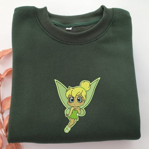 Chibi Tinkerbell Embroidery, Disneyland Embroidered Sweatshirt, Movie Disney Inspired, Best Gifts Idea For Him Her - Image 3