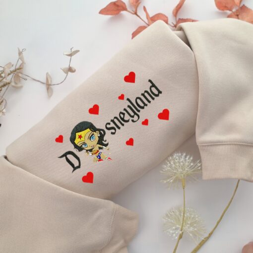 Chibi Wonder Woman Disneyland Embroidery, Disneyland Embroidered Sweatshirt, Movie Disney Inspired, Best Gifts Idea For Him Her