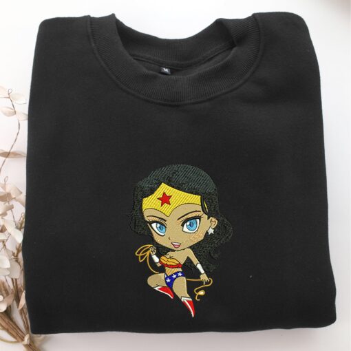 Chibi Wonder Woman Nike Embroidered Sweatshirt, Nike Movie Inspired, Best Gifts Idea For Him Her - Image 5