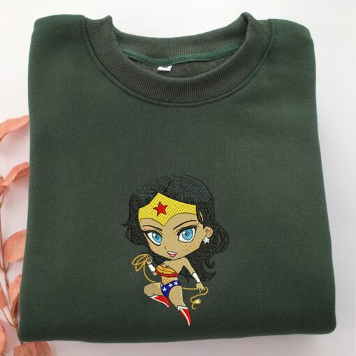 Chibi Wonder Woman Nike Embroidered Sweatshirt, Nike Movie Inspired, Best Gifts Idea For Him Her - Image 3