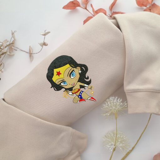 Chibi Wonder Woman Nike Embroidered Sweatshirt, Nike Movie Inspired, Best Gifts Idea For Him Her