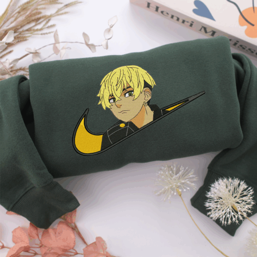 Chifuyu Matsuno Swoosh Nike Embroidered Sweatshirt, Nike Movie Inspired, Best Gifts Idea For Him Her - Image 3