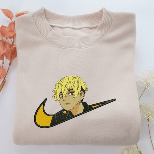 Chifuyu Matsuno Swoosh Nike Embroidered Sweatshirt, Nike Movie Inspired, Best Gifts Idea For Him Her