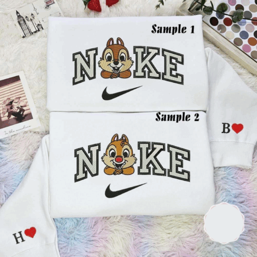 Chip And Dale Disney Characters Embroidered Couples Shirts