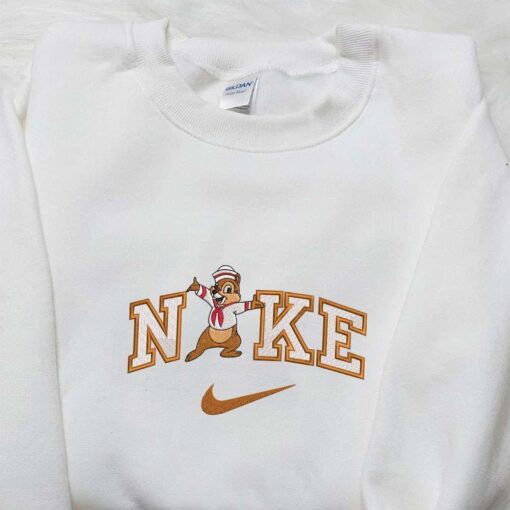 Chip Cruise x Nike Embroidered Shirt Chip And Dale Cartoon Embroidered Shirt Nike Inspired Embroidered Hoodie