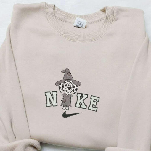 Chloe Witch Bluey x Nike Embroidered Hoodie Adorable Halloween Embroidered Sweatshirt Nike Inspired Embroidered Shirt