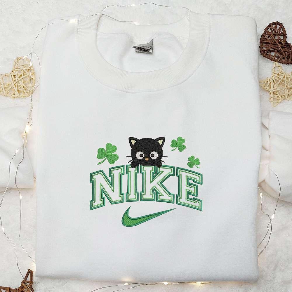 Chococat Shamrocks x Nike Embroidered Shirt Anime Embroidered Hoodie Best Saint Patricks Day Gift Idea