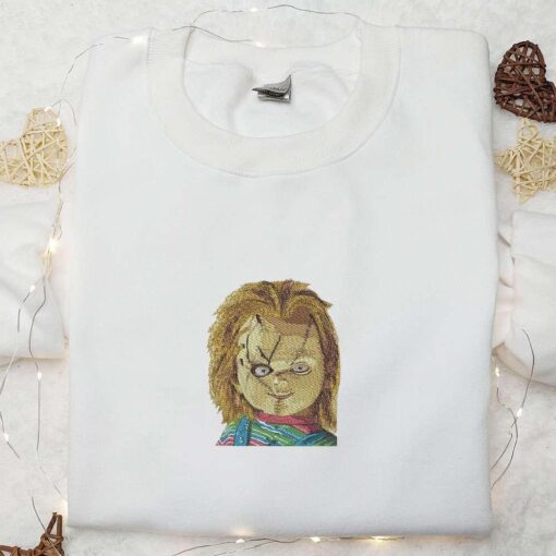 Chucky Embroidered Shirt Scary Halloween Embroidered Shirt Best Halloween Gifts for Family
