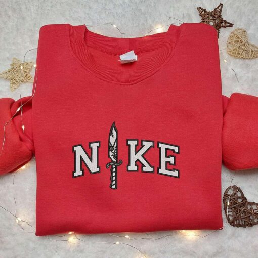 Chucky Knife x Nike Embroidered Sweatshirt Nike Inspired Embroidered Shirt Best Halloween Gift Ideas