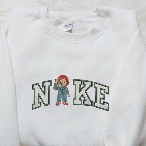 Chucky Stand x Nike Embroidered Shirt Childs Play Embroidered Shirt Custom Nike Embroidered Shirt