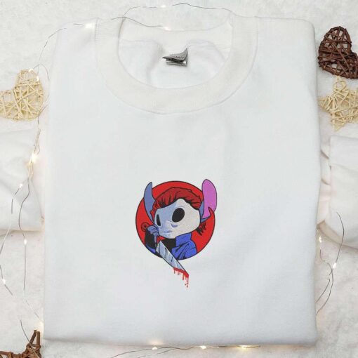 Chucky x Stitch Halloween Embroidered Shirt Scary Halloween Embroidered Shirt Best Halloween Gifts Ideas