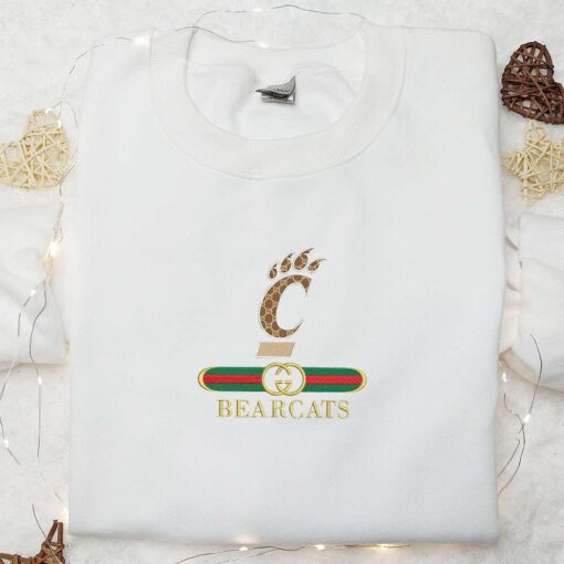 Cincinnati Bearcats x Gucci Embroidered Shirt NCAA Sports Embroidered Hoodie Best Gift Idea