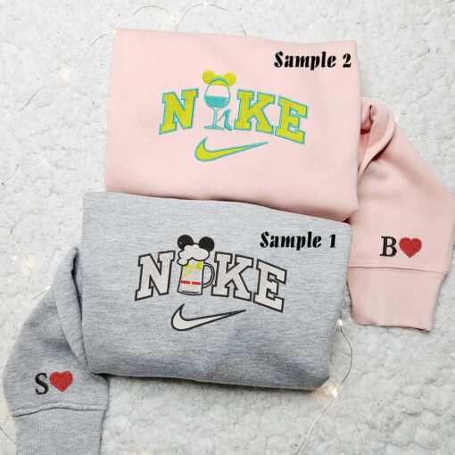 Cinderella and Prince Charming Drink Embroidered Couple Shirts