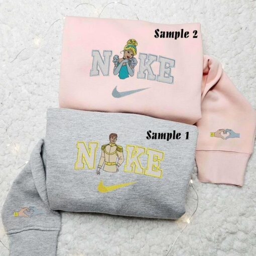 Cinderella and Prince Charming Embroidered Couple Shirts