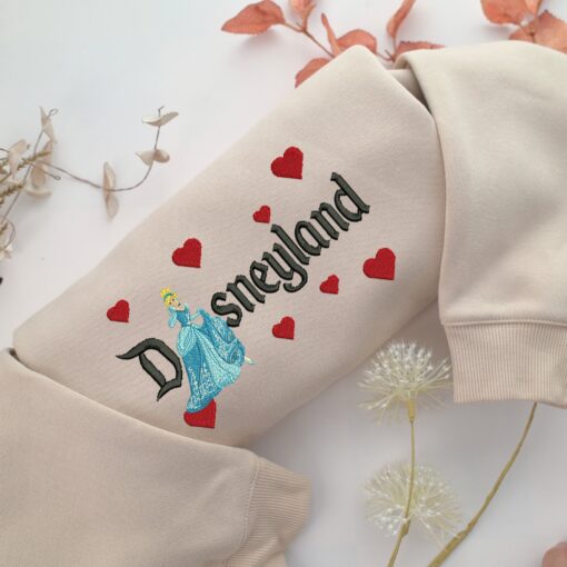Cinderella Disneyland Embroidery, Disneyland Embroidered Sweatshirt, Movie Disney Inspired, Best Gifts Idea For Him Her