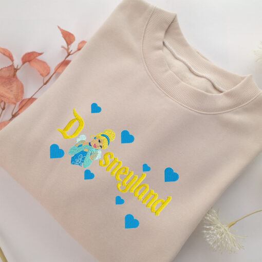 Cinderella Half Disneyland Embroidery, Disneyland Embroidered Sweatshirt, Movie Disney Inspired, Best Gifts Idea For Him Her
