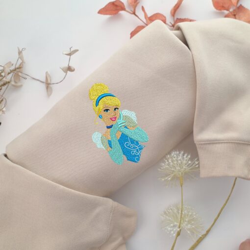 Cinderella Half Embroidery, Disneyland Embroidered Sweatshirt, Movie Disney Inspired, Best Gifts Idea For Him Her