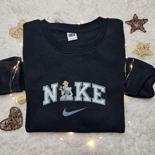 Cinderella x Nike Cartoon Embroidered Hoodie Walt Disney Characters Embroidered Shirt Best Birthday Gift Ideas for Family
