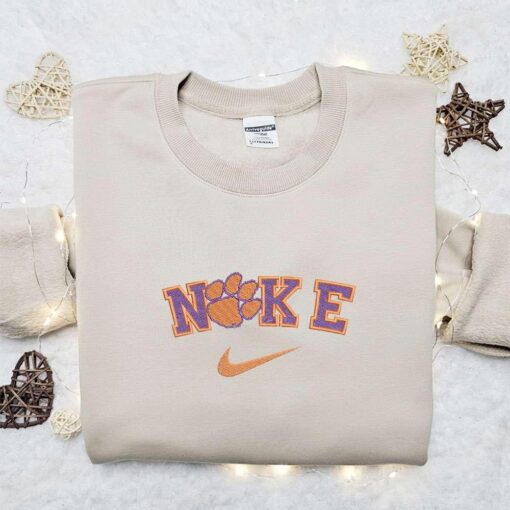 Clemson Tigers x Nike Embroidered Shirt NCAA Sports Embroidered Hoodie Best Gift Idea