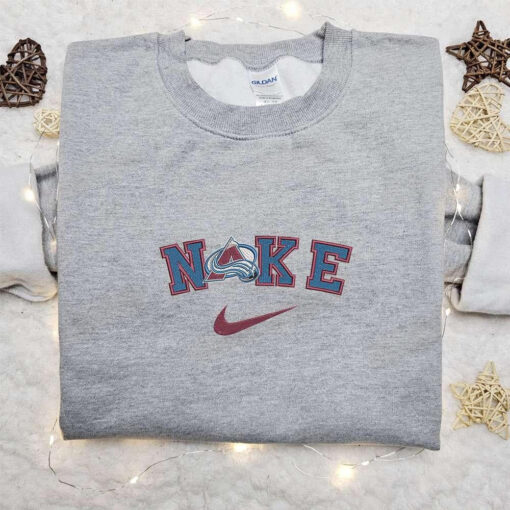 Colorado Avalanche x Nike Embroidered Shirt NHL Sports Embroidered Shirt Nike Inspired Embroidered Hoodie