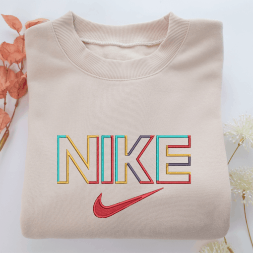 Colorful Nike Nike Embroidered Sweatshirt, Nike Movie Inspired, Best Gifts Idea For Him Her