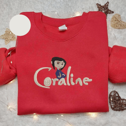 Coraline Crossing Arms Halloween Embroidered Shirt
