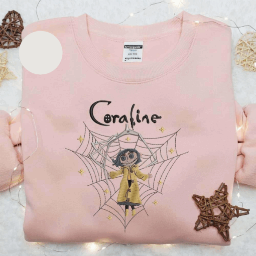 Coraline Doll Spiderweb Halloween Embroidered Shirt