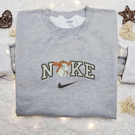 Cow Flower x Nike Embroidered Hoodie Animal Embroidered Sweatshirt Nike Inspired Embroidered Shirt