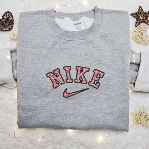 Cow Pattern x Nike Embroidered Sweatshirt Nike Inspired Embroidered Shirt Best Gifts for Family