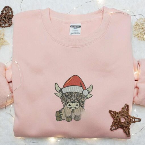 Cow Xmas Embroidered Hoodie Animal Christmas Embroidered Hoodie Best Christmas Gift Ideas
