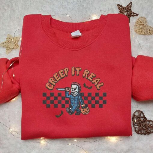 Creep It Real Michael Myers Embroidered Shirt Halloween Horror Movie Embroidered Hoodie Best Halloween Gift